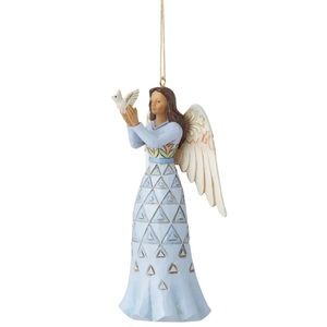 Jim Shore Heartwood Creek Blue Bereavement Angel with Dove Ornament 6011675 New